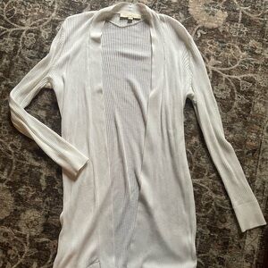 LOFT Ribbed Open-Front Cardigan